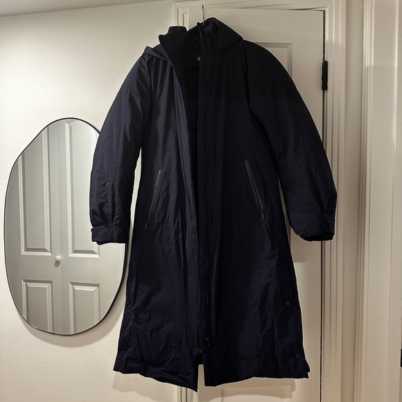 Uniqlo ultra warm hybrid down long coat navy small - Picture 7 of 10
